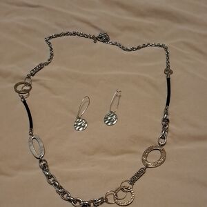 Chico's Long Elegant Silver Jewelry Set